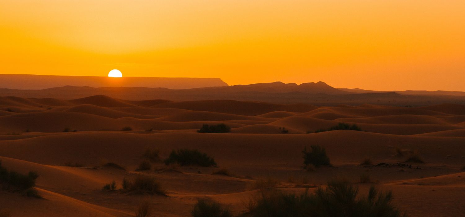 Western Sahara Desert during sunset