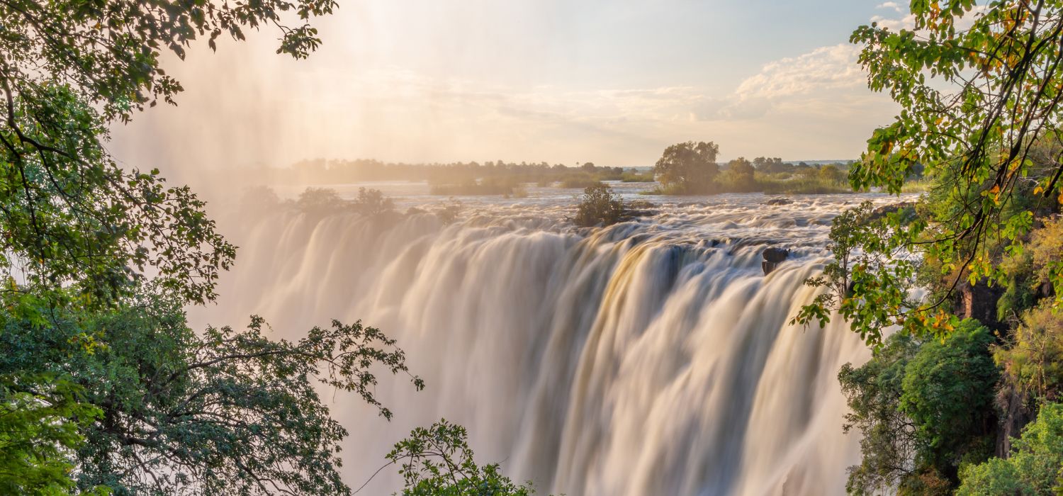 Victoria falls on Zambezi river, between Zambia and Zimbabwe